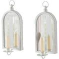 SOFE Mirror Wall Candle Holders, White Taper Candle Sconces Wall Decor