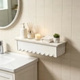 thumbnail image 1 of SOFE Rustic Wood Shelves for Wall White - Shelf for Bedroom Bathroom Kitchen Small - Wall Bookshelf Storage Organizer - Plant Collectibles Display Shelving Wall Mounted- Scalloped Shelves, 1 of 9
