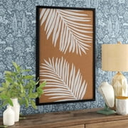 SOFE Large Wall Cork Board 16" x 24", Framed Cork Bulletin Board Decorative Palm Leaf Wall Art, Wood Bulletin Boards for Walls Farmhouse Vision Board for Office, Living Room, Bedroom