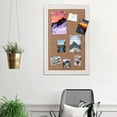 thumbnail image 1 of SOFE Wood Framed Cork Board Bulletin Boards for Walls, White Picture Display Linen Fabric Pin Board, Decorative Vision Memo Board for Living Room School Office Bedroom, 18" x 28", 1 of 6