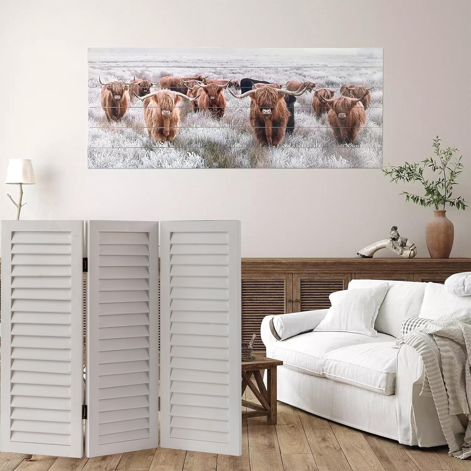 SOFE Wood Short Room Divider 3 Panel, 2.6 Ft Tall Shutters Folding Divider for Room Separation, White Room Partitions and Dividers Freestanding, Foldable Wall for Home Bedroom Office