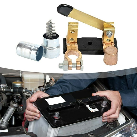 SOFEIYA 12V 24V Master Battery Disconnect Switch Battery Terminal Cleaner for Car Trucks Brass