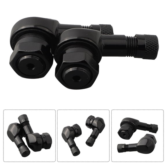 SOFEIYA 2PCS CNC Motorcycle 90 Degree Angle Wheel Tire Stem Tubeless Valve Aluminum For Motorcycles With 11.3mm Wheel Rim, Black