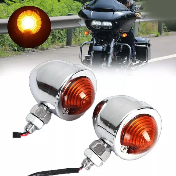 SOFEIYA 2PCS Motorcycle Turn Signal Lights Halogen Direction Indicators Turn Signals Super Bright Amber Blinker Rear Lights Lamp, White