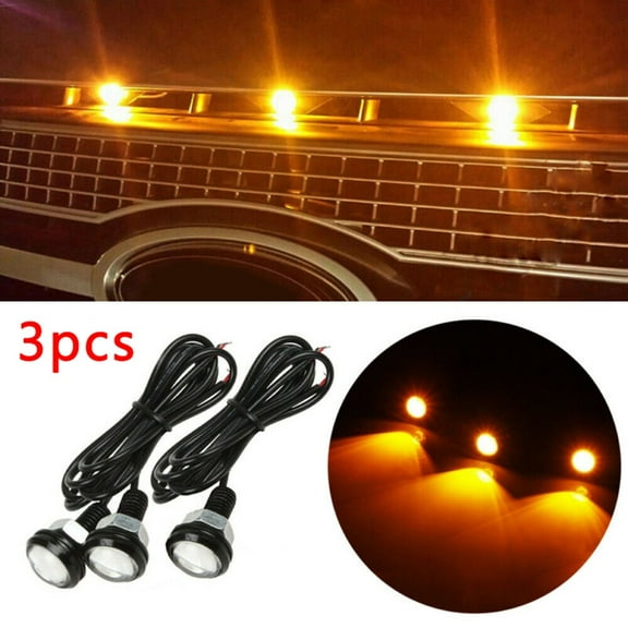 SOFEIYA 3pcs/set Car LED Grille Lights Amber White Raptor Grille Style Lights Lighting Eagle Eye Lamps For Ford F-150 Raptor