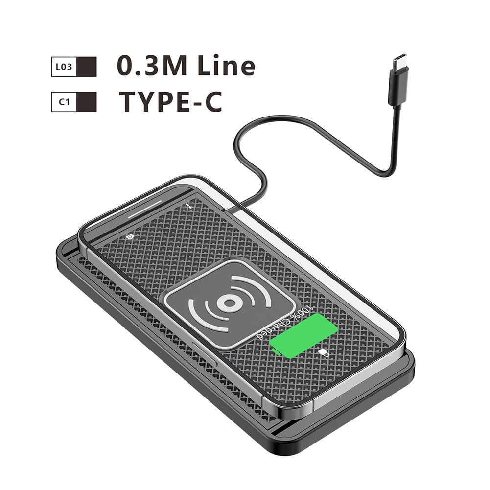 SOFEIYA Car Wireless Charging Pad Non Slip Fast Charger 15W Can Be Cropped Car Charger D