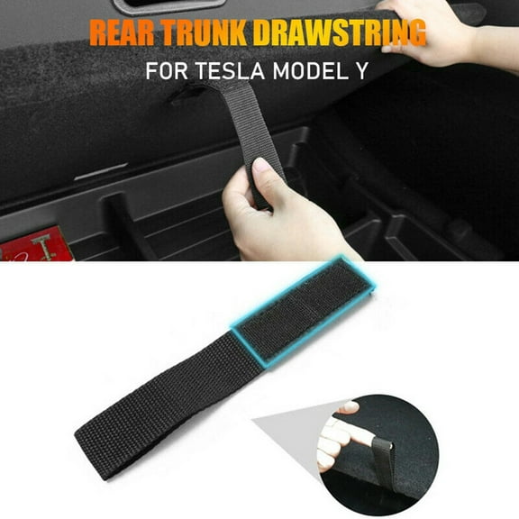 SOFEIYA For Tesla Model Y Accessories Car Rear Trunk Rope Open Tail Box Pull Drawstring Nylon Black Accessories For Vehicles