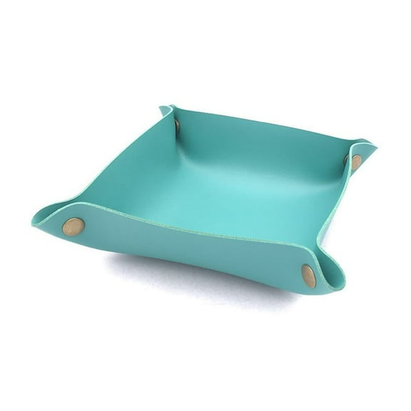 SOFEIYA Leather Tray Foldable Table Catchall Storage Box Jewelry Key Coin Top Organizer