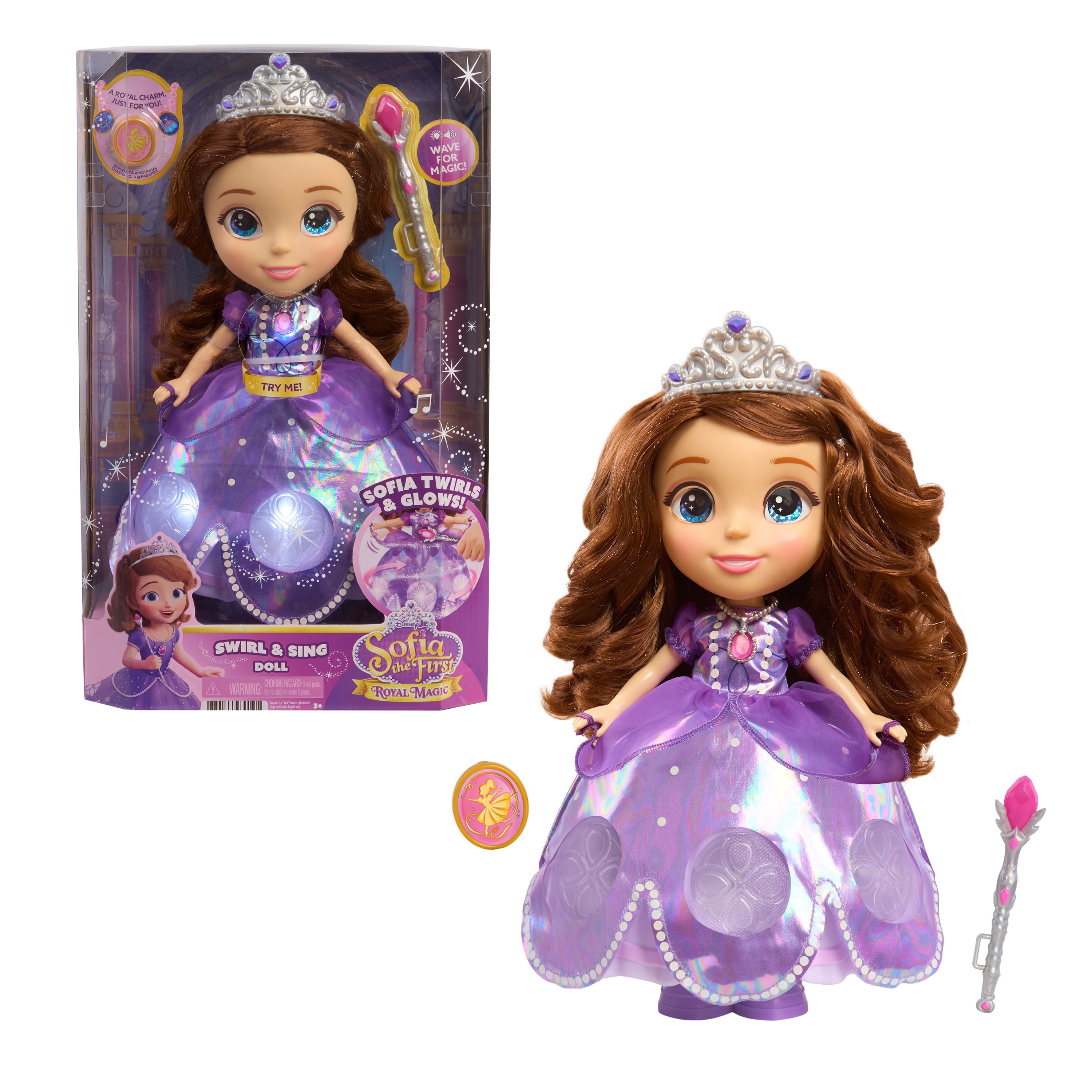 Disney Jr. Sofia the First Swirl & Sing Doll, Light-Up Twirling Princess Doll with Music and Phrases, Ages 3 and Up. - Walmart.com Disney Jr. Sofia the First Swirl & Sing Doll, Light-Up Twirling Princess Doll with Music and Phrases, Ages 3 and Up. - Walmart.com