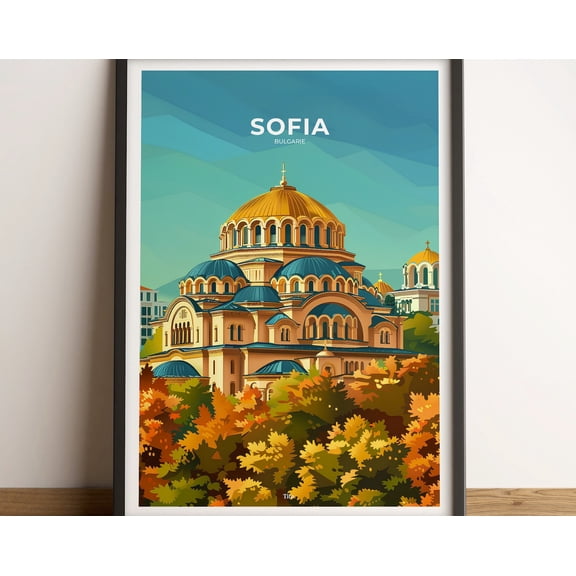 SOFIA poster · Sofia travel poster · Sofia art print · Sofia poster · Sofia in Bulgaria · izable gift, 16x24 UNFRAMED