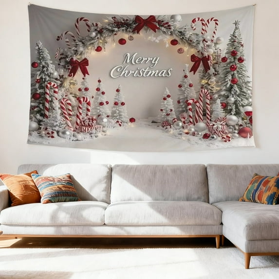 SOFIKAANMU Christmas Tapestries, Various Designs And Patterns, Winter Snow And Forest Tapestries, Bedroom And Dormitory Home Decor Tapestries, 6 Sizes, 80 X 60 Inches.