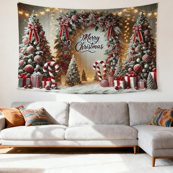 SOFIKAANMU Christmas Tapestries, Various Designs And Patterns, Winter Snow And Forest Tapestries, Bedroom And Dormitory Home Decor Tapestries, 6 Sizes, 80 X 60 Inches.