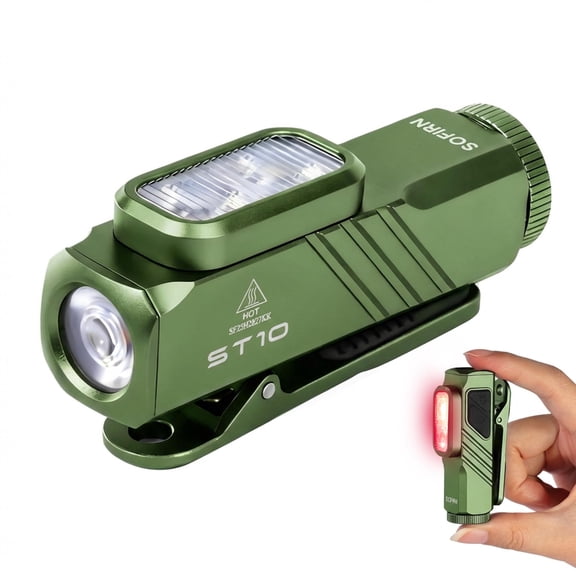 SOFIRN ST10 1000LM Mini EDC Flashlight, 144m Range, 7000K LED, USB-C 14500 Rechargeable, 660nm Red Light, Magnetic Tail & Clip