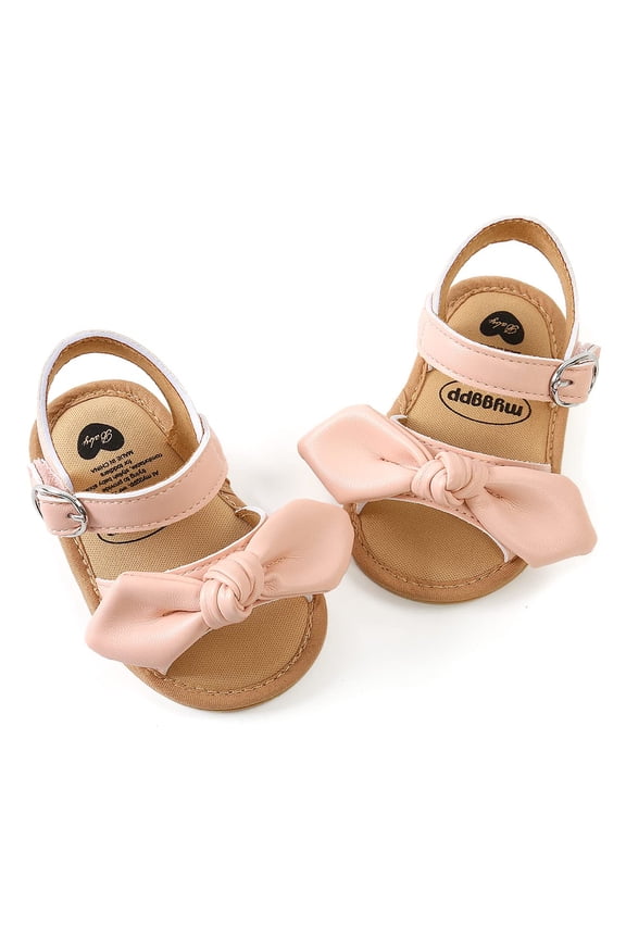 Baby Girl Sandals Bowknot Soft Infant Girls Princess Dress Summer Walking Shoes(0-6 Months,Pink)