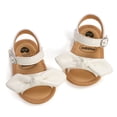 thumbnail image 1 of SOFMUO Baby Girl Sandals Bowknot Soft Infant Girls Princess Dress Summer Walking Shoes(12-18 Months,White), 1 of 6