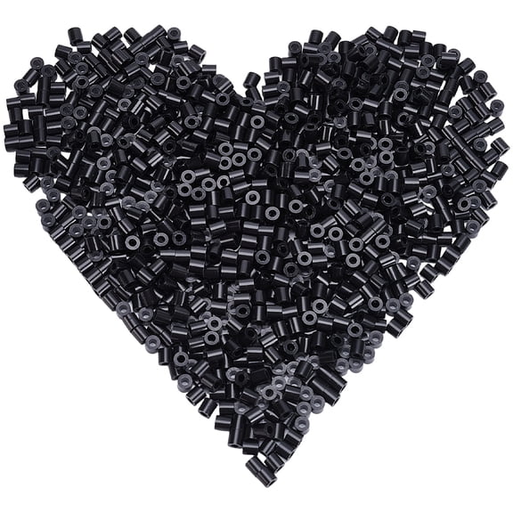 SOFPALTE 1000Pcs Black Melting Beads Bulk 5mm Iron Beads Black Bulk with 3mm Hole Inventory Refill Pack Compatible Hama Melting Crafts