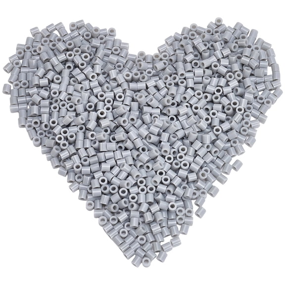 SOFPALTE 1000Pcs Grey Beads 5mm Melting Beads with 3mm Hole Bulk Small Plastic Tube Melt Compatible Hama Refills