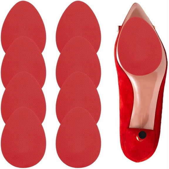 SOFPLAT 1 Box 8Pcs 4 Pairs Red Shoe Sole Protector Non Slip Shoe Bottom Grip Silicone Heel Pads Comfort Cushions for High Heels Leather Casual Footwear Easy to Apply White