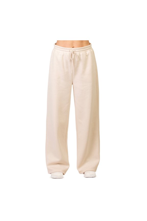 Ladies Fleece Lining Wide-Leg Cargo Sweatpants