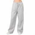 thumbnail image 1 of SOFRA Ladies Fleece Lining Wide-Leg Cargo Sweatpants, 1 of 3