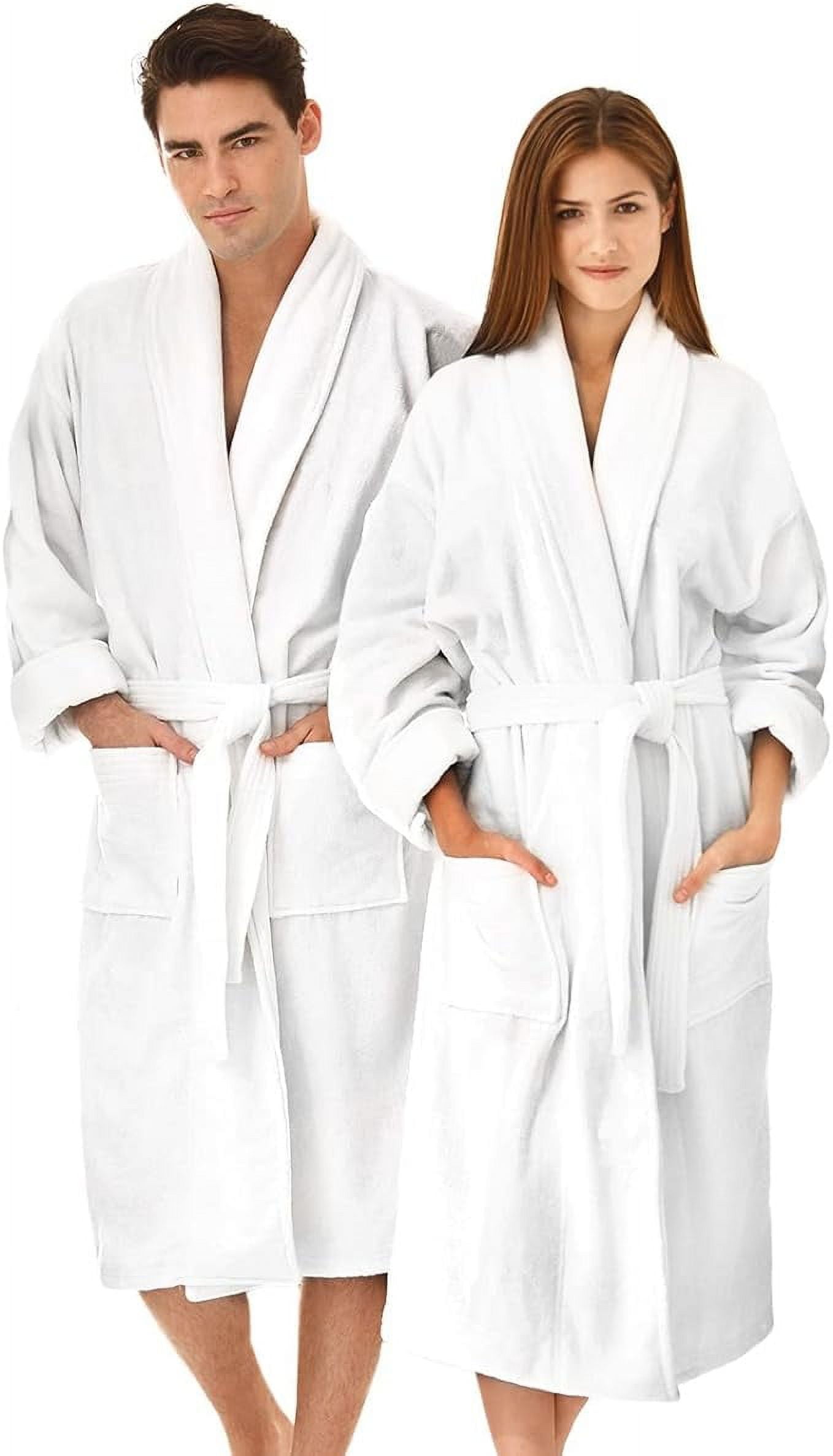 SOFT & ABSORBENT Enjoy the soft and comfortable cotton terry fabric of our unisex bathrobe