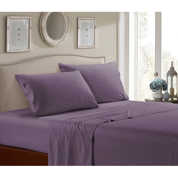 SOFT BED SHEETS 1800 Series Sheets for Bed Dobby Striped Stay Cool Deep Pockets