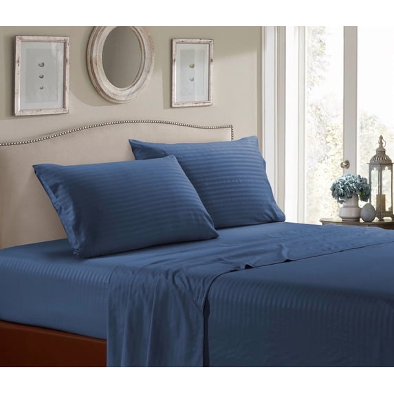 SOFT BED SHEETS 1800 Series Sheets for Bed Dobby Striped Stay Cool Deep Pockets