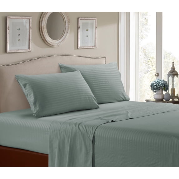 SOFT BED SHEETS 1800 Series Sheets for Bed Dobby Striped Stay Cool Deep Pockets