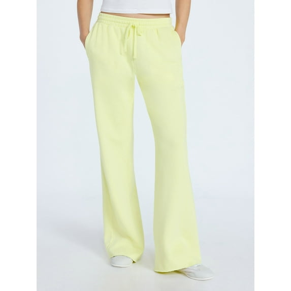 Scoop Women’s Mineral Washed Fleece Flare Leg Sweatpants, Sizes XS-XXL