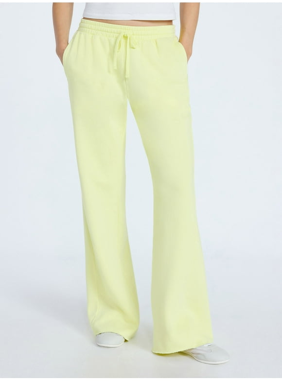 Women’s Mineral Washed Fleece Flare Leg Sweatpants, Sizes XS-XXL