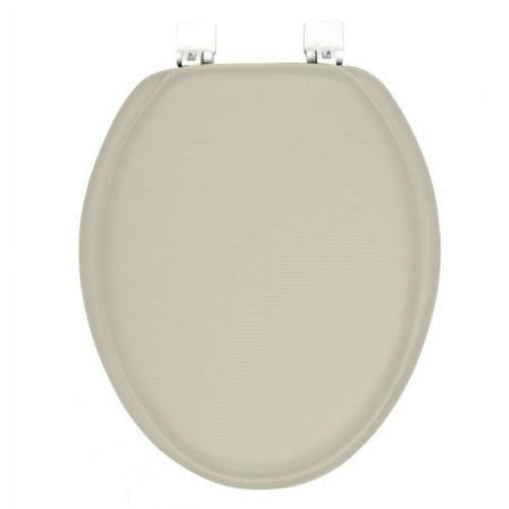 SOFT PADDED VINYL ELONGATED TOILET SEAT, CHAMPAGNE