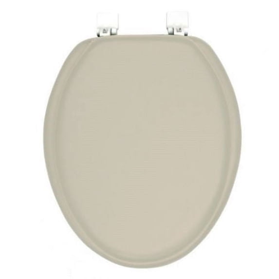 SOFT PADDED VINYL ELONGATED TOILET SEAT, CHAMPAGNE