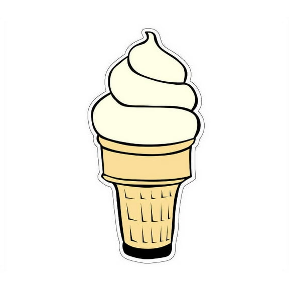 SOFT SERVE ICE CREAM VANILLA Concession Decal cart cone