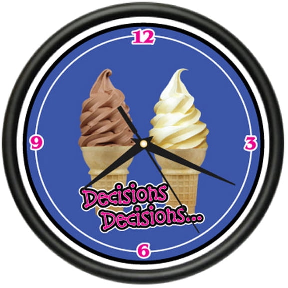 SOFT SERVE Wall Clock ice cream cone shop parlor decor