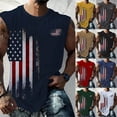 thumbnail image 1 of SOFTCCLO America 250 Merchandise Men Sleeveless Crewneck Patriotic Graphic Tank Top Summer Loose Casual Daily Wear Navy M, 1 of 5