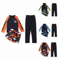 thumbnail image 1 of SOFTCCLO Boys Swimsuit Cartoon Long Sleeve 3 Piece Swimming Outfits Trunks Student Hot Beach Lightweight Kids Swimwear Size 11-12Y, 1 of 5