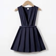 thumbnail image 1 of SOFTCCLO Dresses for Girls Back to School Pleated Overall Dress Solid Sleeveless Uniform Style Casual Dress Size 3-4Y, 1 of 3