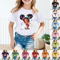 thumbnail image 1 of SOFTCCLO Girls T shirts Short Sleeve Crewneck Cartoon Character Print Graphic Tees Casual Stylish Layering T-Shirts for Girls 3-4Y, 1 of 6