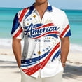 thumbnail image 1 of SOFTCCLO Mens 250th Anniversary USA Shirt Short Sleeve Button Down Lapel Tops Hawaii 1776 2026 Celebration Patriotic Shirts White XXXXL, 1 of 4