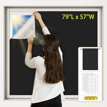 SOFTGAS Portable Blackout Curtains, (79" x 57") Blackout Shades, 100% Portable Blackout Blinds for Any Window, Temporary Blackout Shades for Travelers/Bedroom