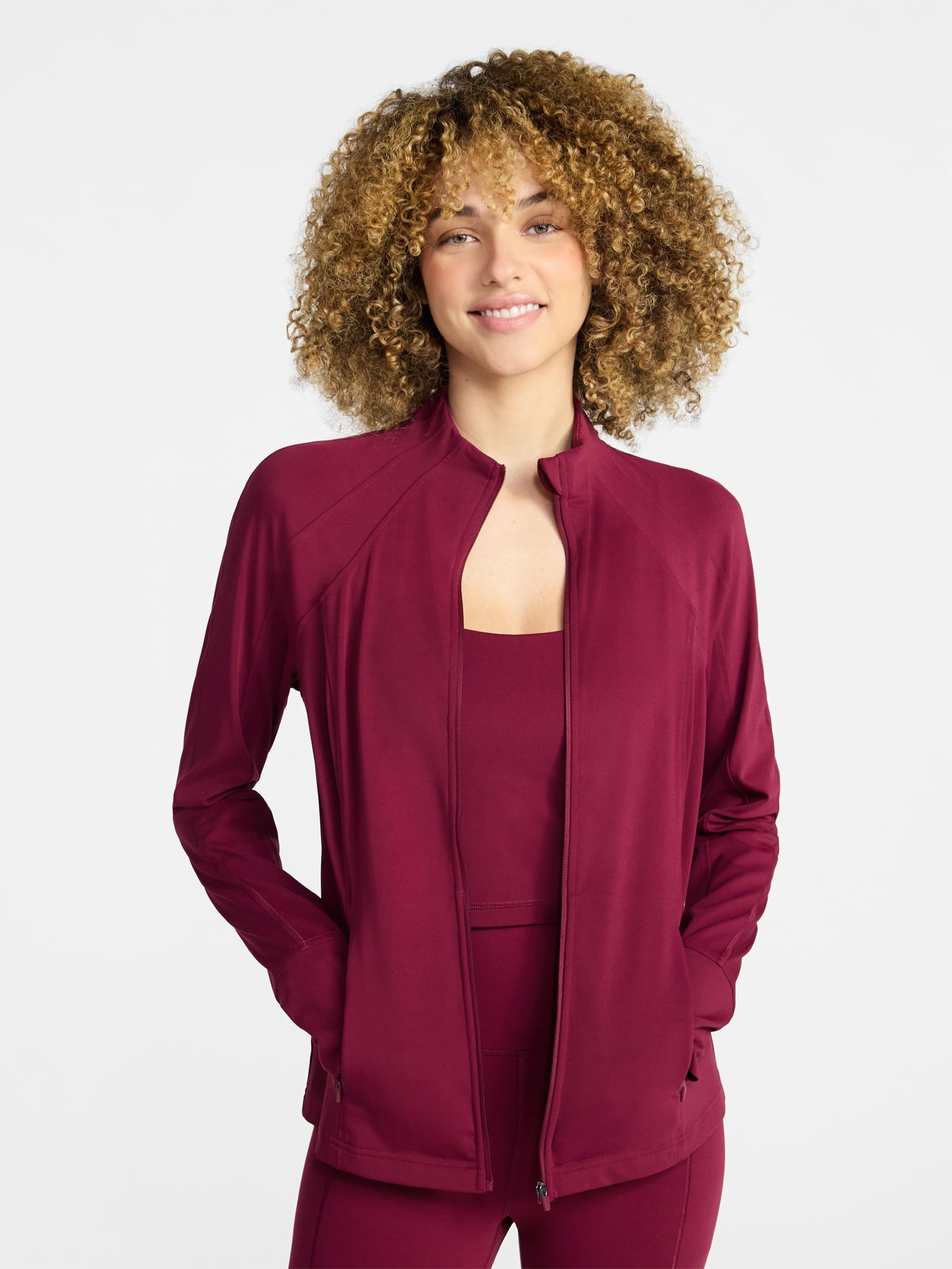 Avia Women's and Women's Plus SoftSculpt Zip Up Active Jacket, Sizes XS-4X