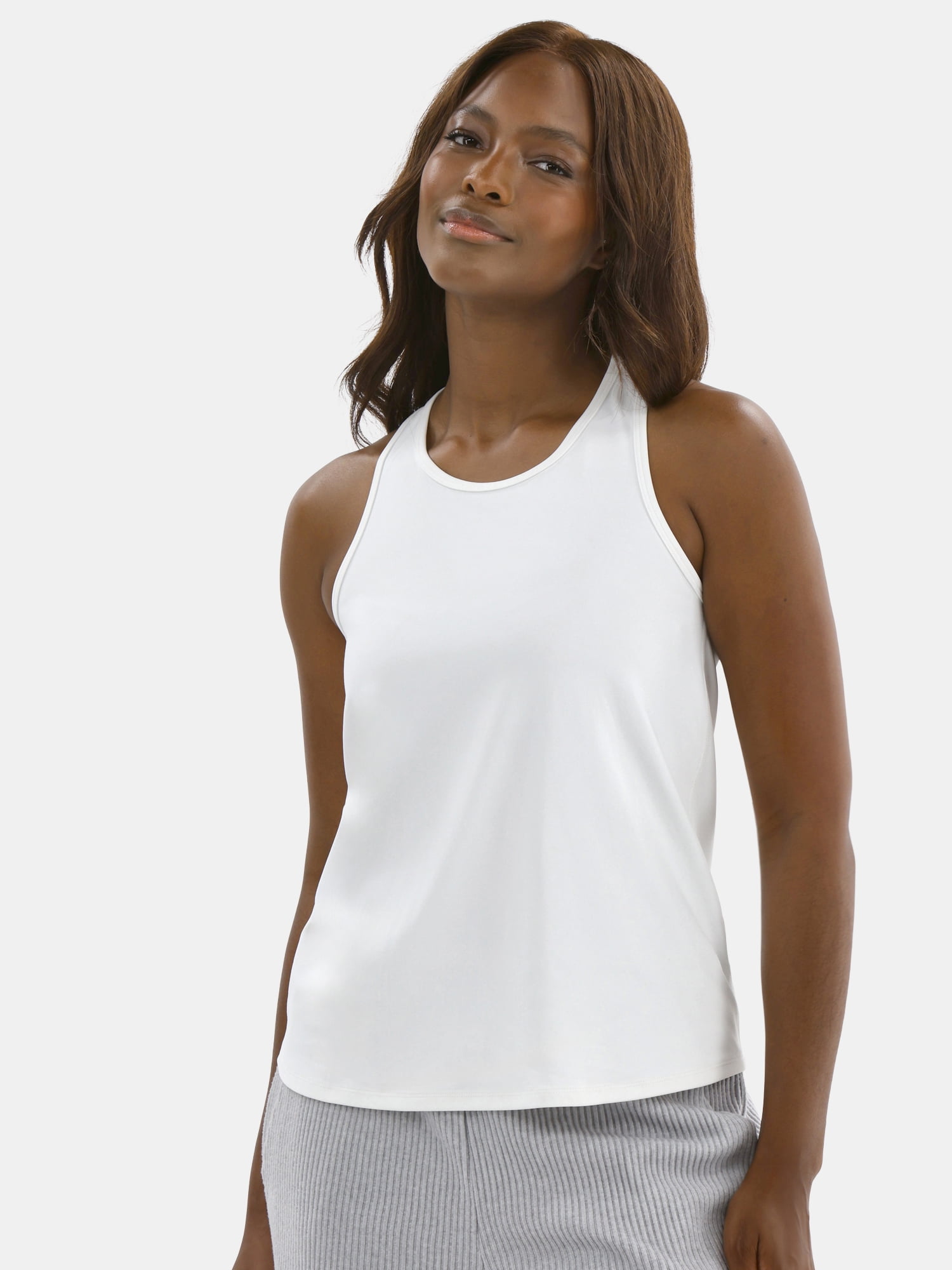 Avia Women's SoftSculpt Relaxed Racerback Tank Top with UPF 50, Sizes XS-XXXL