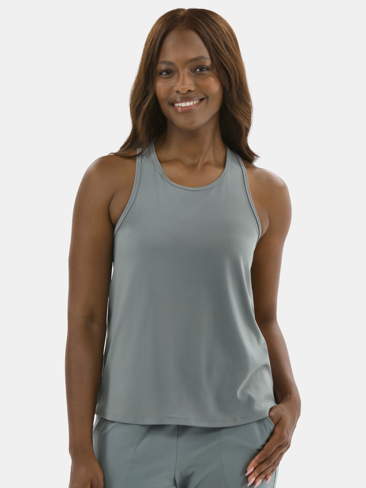 Avia Women's SoftSculpt Relaxed Racerback Tank Top with UPF 50, Sizes XS-XXXL