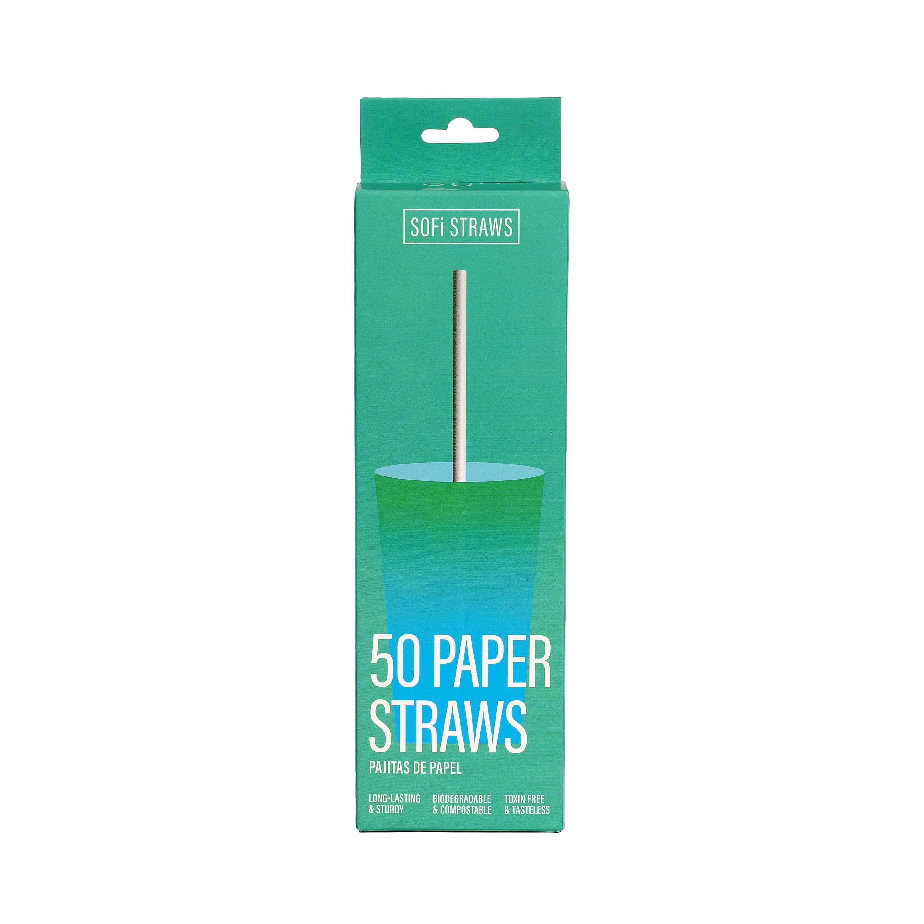 SOFi Classic White Unwrapped Paper Straws 50ct