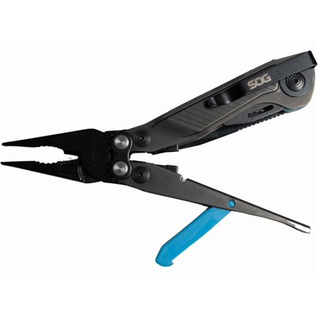 SOG Knives SOG Flash MT Urban Gray and Cyan Multitool 7 Tools 2.4in Black Clip Point SOG29550241