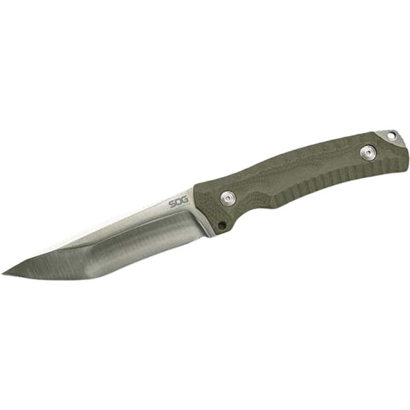 SOG Hidaka FX Fixed Blade Knife 4.8" Tanto Point CPM-3V Satin Blade Micarta Handle OD Green