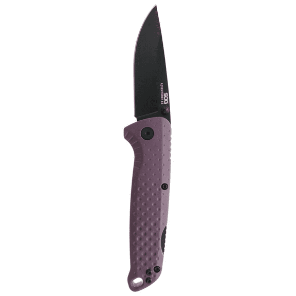 SOG Knives Adventurer LB Lockback 13-11-04-43 Purple GFN Black 5Cr15MoV Stainless Steel Pocket Knife