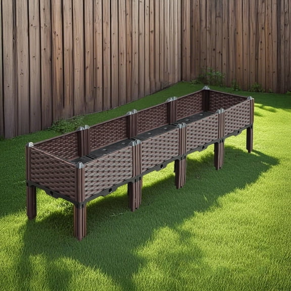SOGA 160cm Raised Planter Box Vegetable Herb Flower Outdoor Plastic Plants Garden Bed with Legs