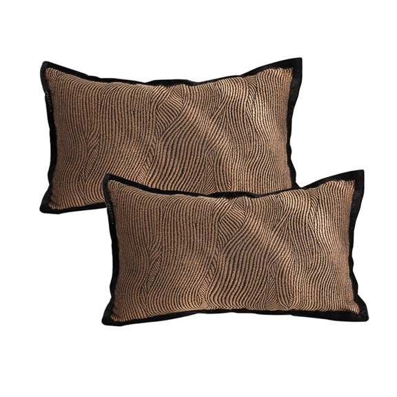 SOGA 2X 11.8x19.6 inches Textured Wave Decorative Lumbar Pillow Covers