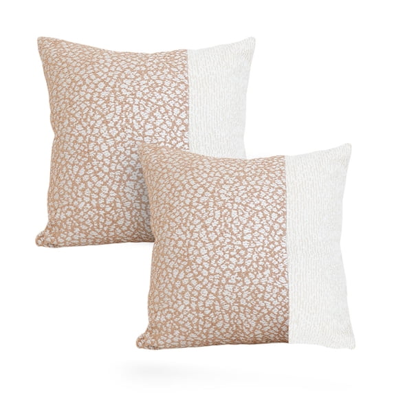 SOGA 2X 17.7 inches Chic Ivory & Gold Textured Decorative Pillowcases